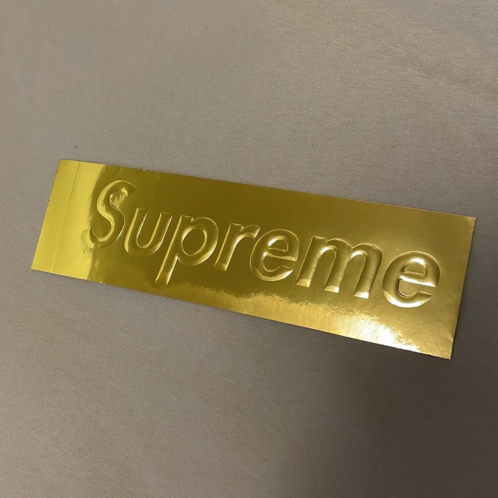 Authentic Supreme Gold bar 3D box logo decal sticker